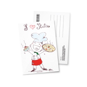 Cartolina, I Love Italia Pizza, ILLUSTRATA